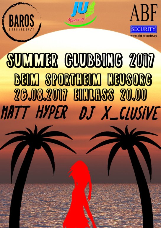 Summerclubbing Flyer u. Plakat mit Uhrzeit1551